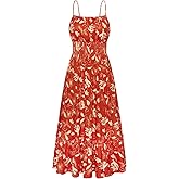 GRACE KARIN Summer Dresses for Women 2026 Vacation,Smocked Floral Maxi Dress,Boho Beach Sundress with Pocket Fashion Clothing