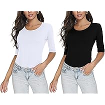 tシャツ Round Collar Basic T Shirt レディース Busydd-Womens-Summer-Tops-