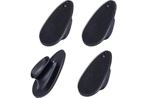 4 Pack Silicone Face Scrubber, Beomeen Facial Cleansing Brush Soft Silicone Facial Exfoliation and Massage Brush Blackhead Scrubber for Men and Women (Black)