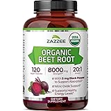 Zazzee USDA Organic Beet Root 8000 mg Strength 20:1