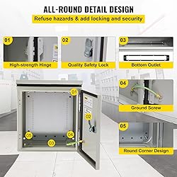 VEVOR Electrical Enclosure, 12'' x 12'' x 8'', UL
