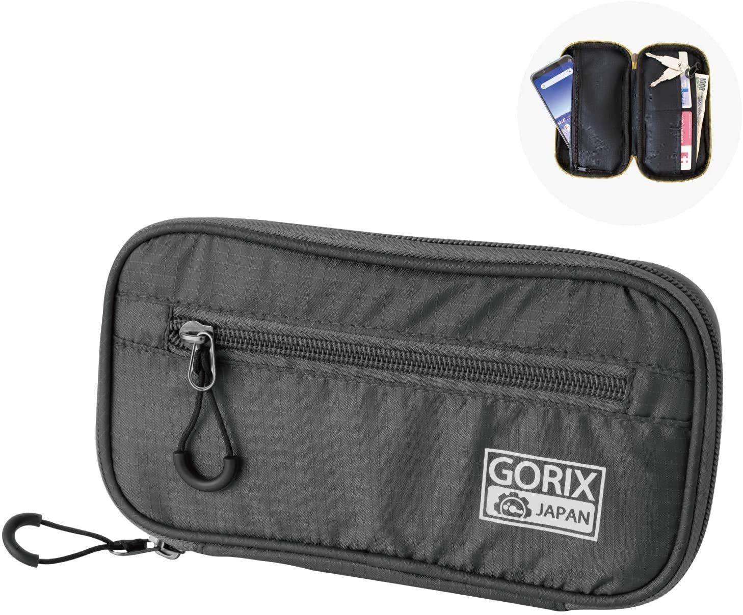 GORIX Cycle Wallet Pouch Bag Waterproof Mobile Phone Case Road MTB Bike (BKPO) (Black)