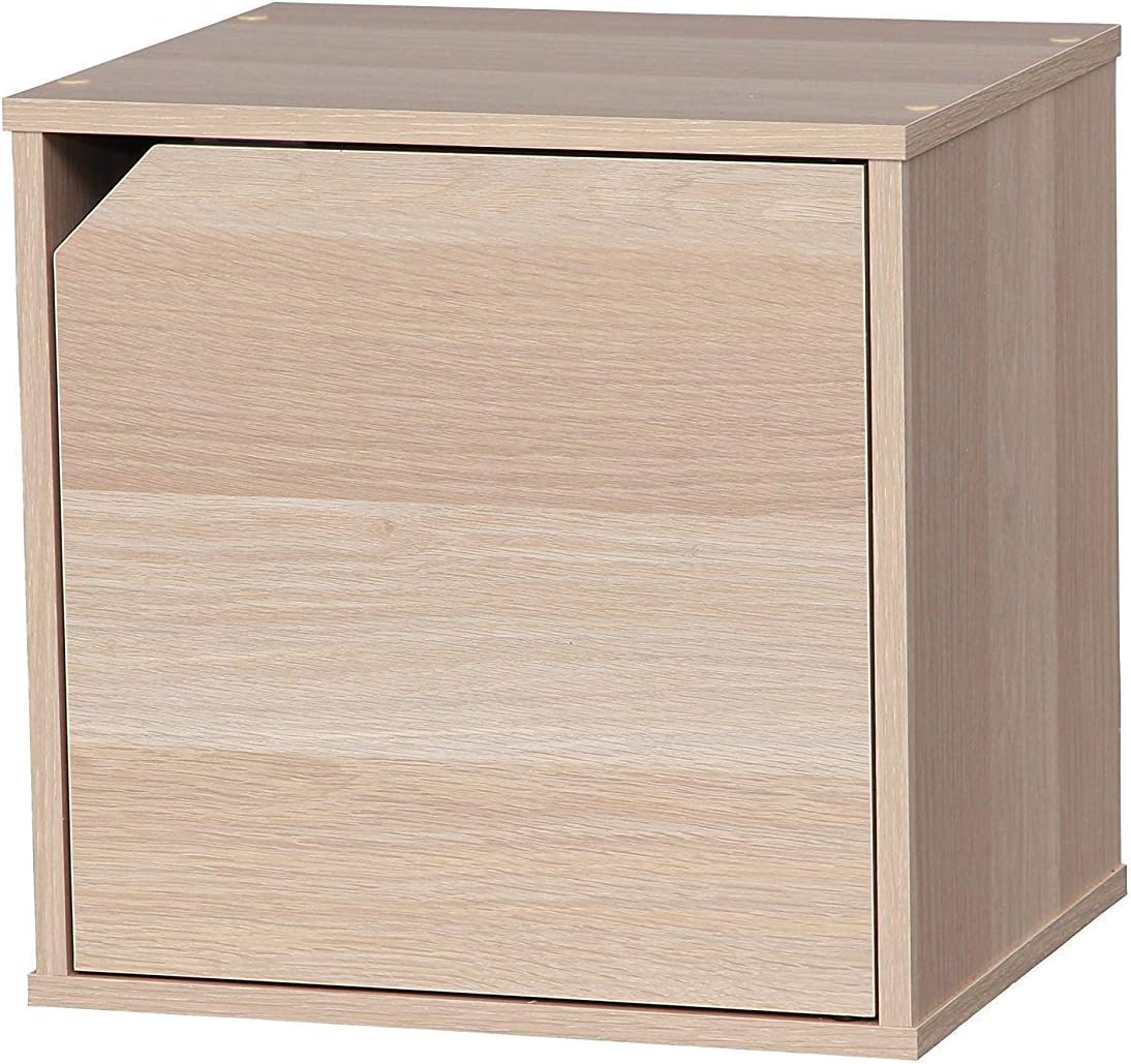 Amazon Brand Movian Modular storage cube in MDF wood with door, Beige