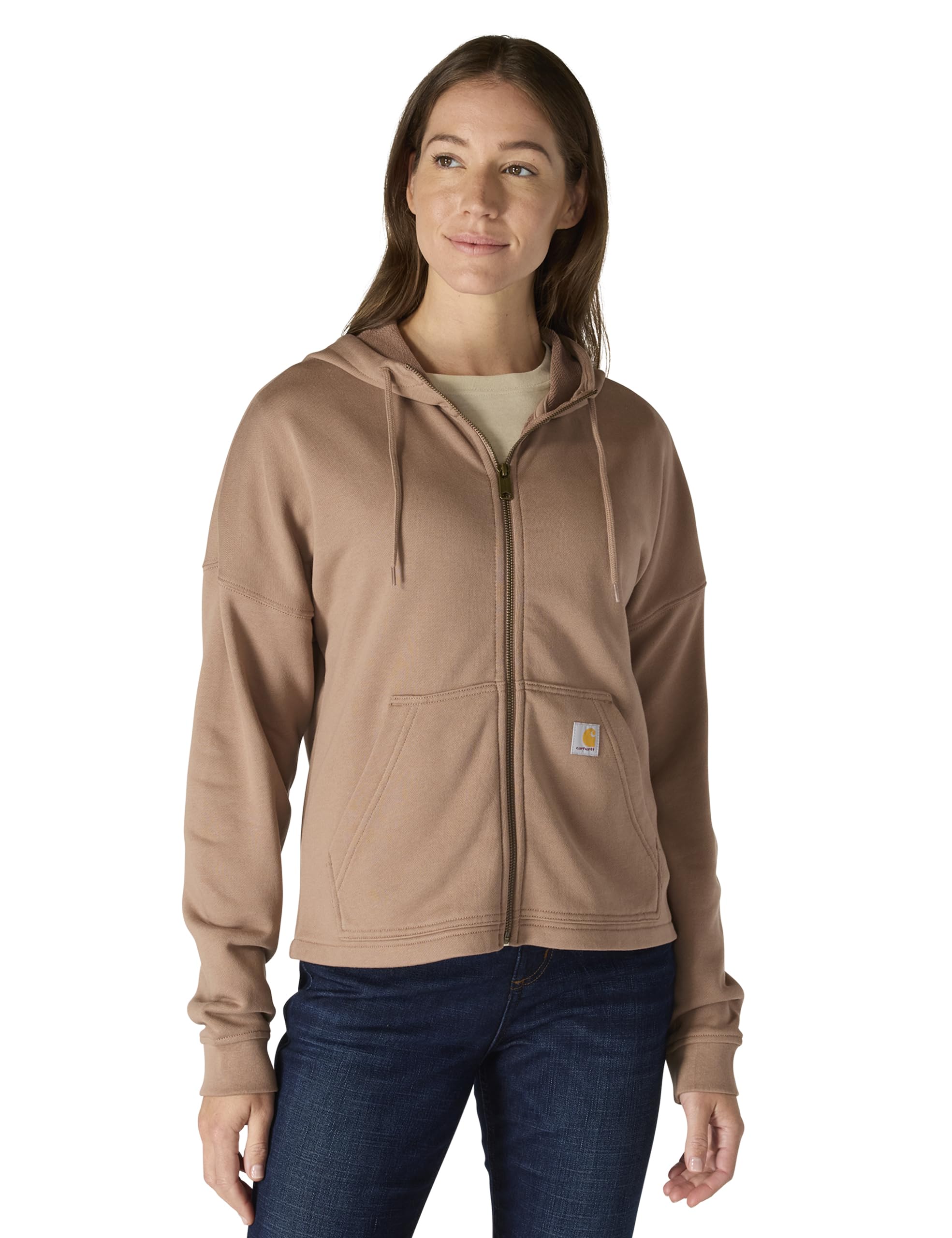 Carhartt Women’s TENCEL™ Fiber Series Full-Zip Sweatshirt, Soft Sepia, X-Small