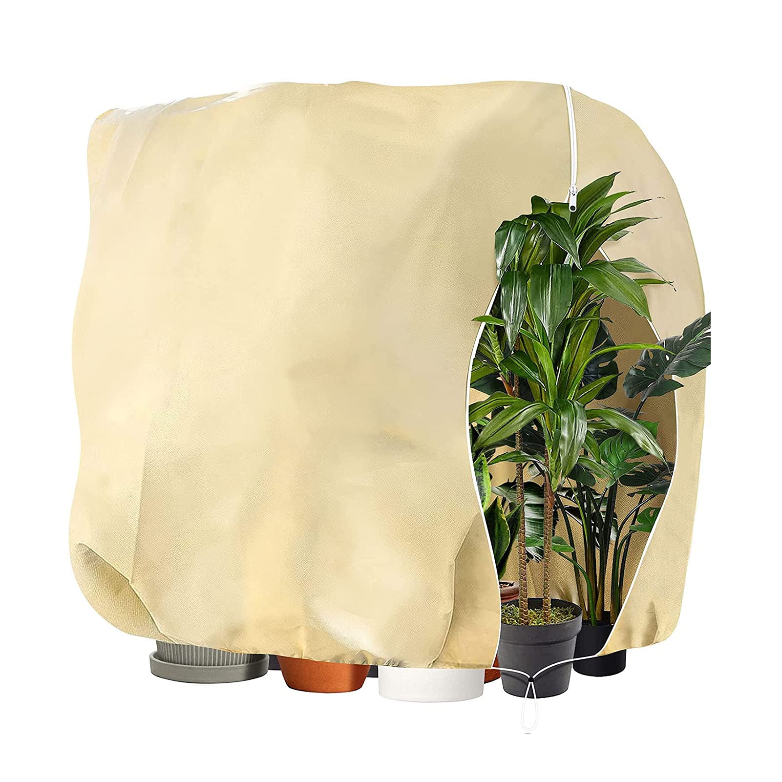 Plant Frost Protection Covers, Winter Garden Fleece Freeze Protection Bags with Zip and Drawstring for Outdoor Trees and Shrubs (200x240cm)