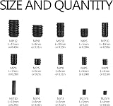 HAOCHEN 300 Pcs Allen Head Grub Screws Set M2.5-M8 Black Cup Point Hex Drive view 2