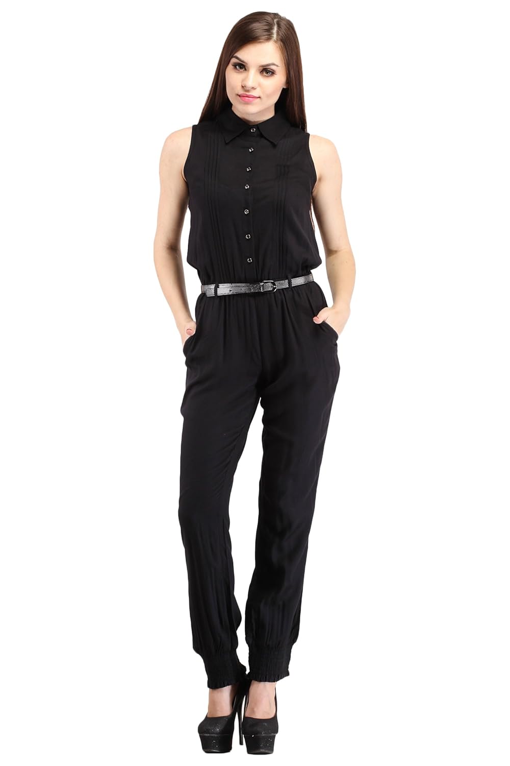 cottinfab solid women's jumpsuit