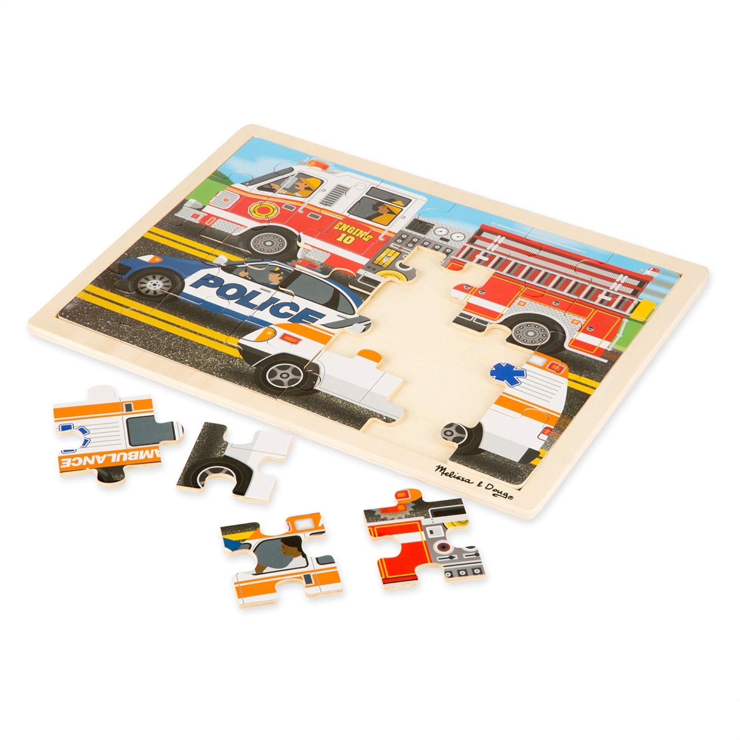 Melissa & Doug To the Rescue! Wooden Jigsaw Puzzle (24 Pieces, Great Gift for Girls and Boys - Best for 3, 4, and 5 Year Olds)