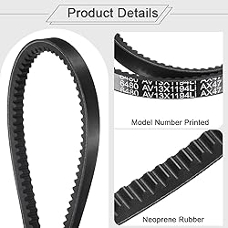 uxcell 4Pcs AX47 EPDM V-Belt, Raw Edge Cogged