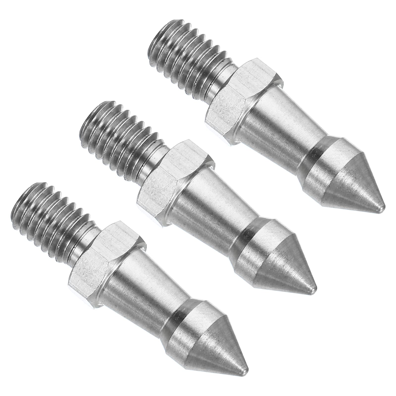 PATIKIL M8 Thread Tripod Spike, 3 Pack Camera Tripod Ground Spike Screw Stainless Steel Spike Mount Adapter for Monopod Style 2, Silver
