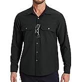 Mens 571 Performance Fishing Shirts Long Sleeve UPF 50+ Sun Protection Quick Dry Cooling Hiking Travel Button Down Shirt