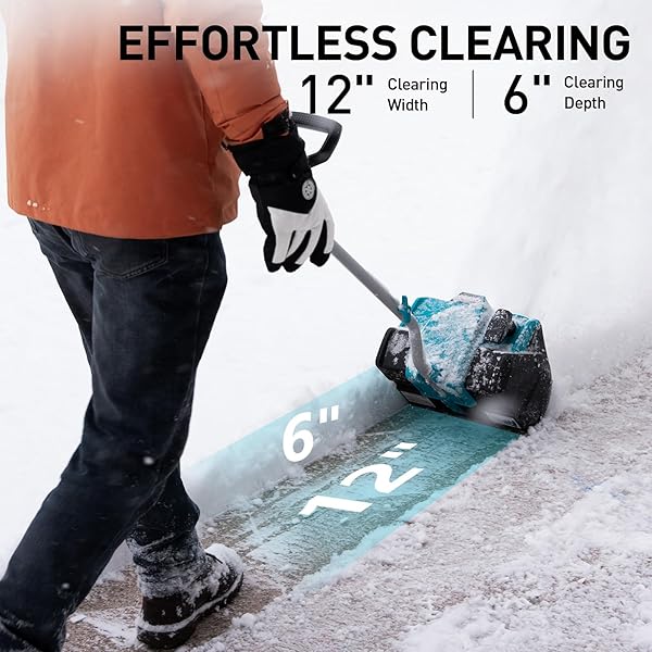 12-INCH CORDLESS BRUSHLESS SNOW SHOVEL COMPATIBLE WITH MAKITA 18V BATTERY(TOOL ONLY) ELECTRIC SNOW BLOWER WITH 23FT THROWING DISTANCE, ADJUSTABLE CHUTE, SMART CONTROL, LED LIGHT FOR DRIVEWAY, PATIO
