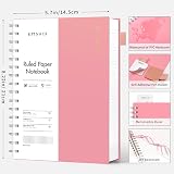 EMSHOI A5 Notebook Lined 300 Pages 150 Sheets 100gsm Pink Hardcover view 2