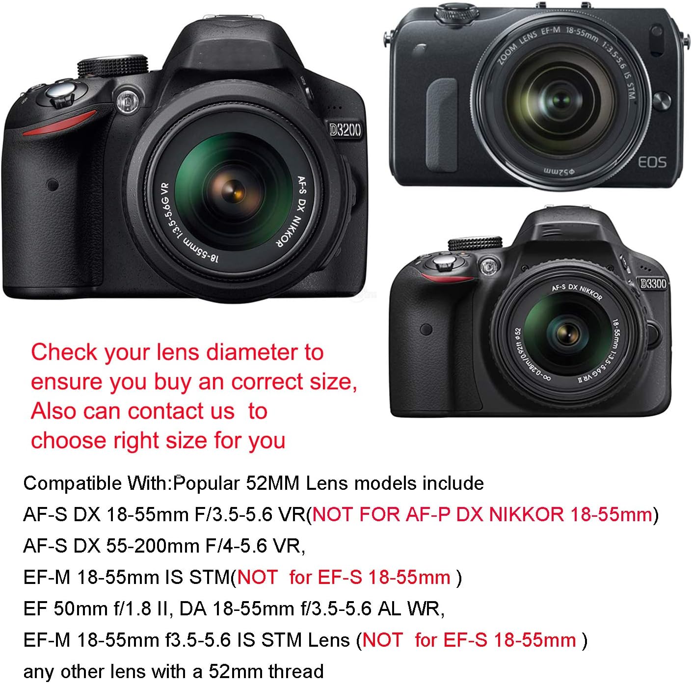 Veatree 52mm Lens Hood Set, Collapsible Rubber Lens Hood with Filter