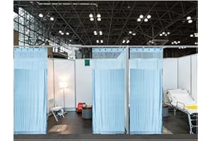 ChadMade 10ft Wide x 7ft Tall Hospital Curtain with Grommet for Hospital Medical Clinic SPA Lab Cubicle Curtain Divider Privacy Screen (Blue, 1 Panel)