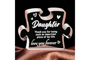 QUAINTIR Daughter Gifts from Mom, Ideal Daughter Birthday Gift - 4.9 x 3.7 inch Acrylic Block, Mothers Day Christmas Graduation Wedding Gifts for Daughter, Personalized Daughter Gifts from Dad