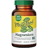 MegaFood Magnesium Supplement with Fermented Magnesium Glycinate - Chelated - Supports Heart & Nervous System - Vegan Gluten-Free Non-GMO Kosher - Made Without 9 Food Allergens - 60 Tablets