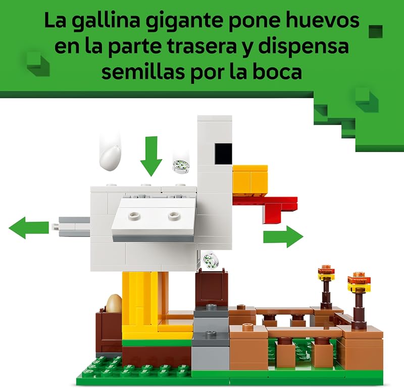 Minecraft The Chicken Farm - Quinta de Brinquedos com Minifiguras de Leque de Galinha, Bebé Zombie e Figura de Raposa - Presente para Gamer para Rapazes e Raparigas 7+ Anos - 21585 — foto 6 de 8