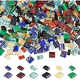 Hobbspring 360Pcs 6 Colors Tila Beads 2 Holes Glass Seed Beads Flat Rectangle Opaque Beads Vintage Tile Square Loose Spacer Beads for Jewerly Bracelet Necklace Earring Making DIY