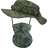 2pcs/3pcs Camo Boonie Hat with Face Mask & Arm Sleeve Military Tactical Bucket Hats Fishing Hat for Hunting Hiking Safari
