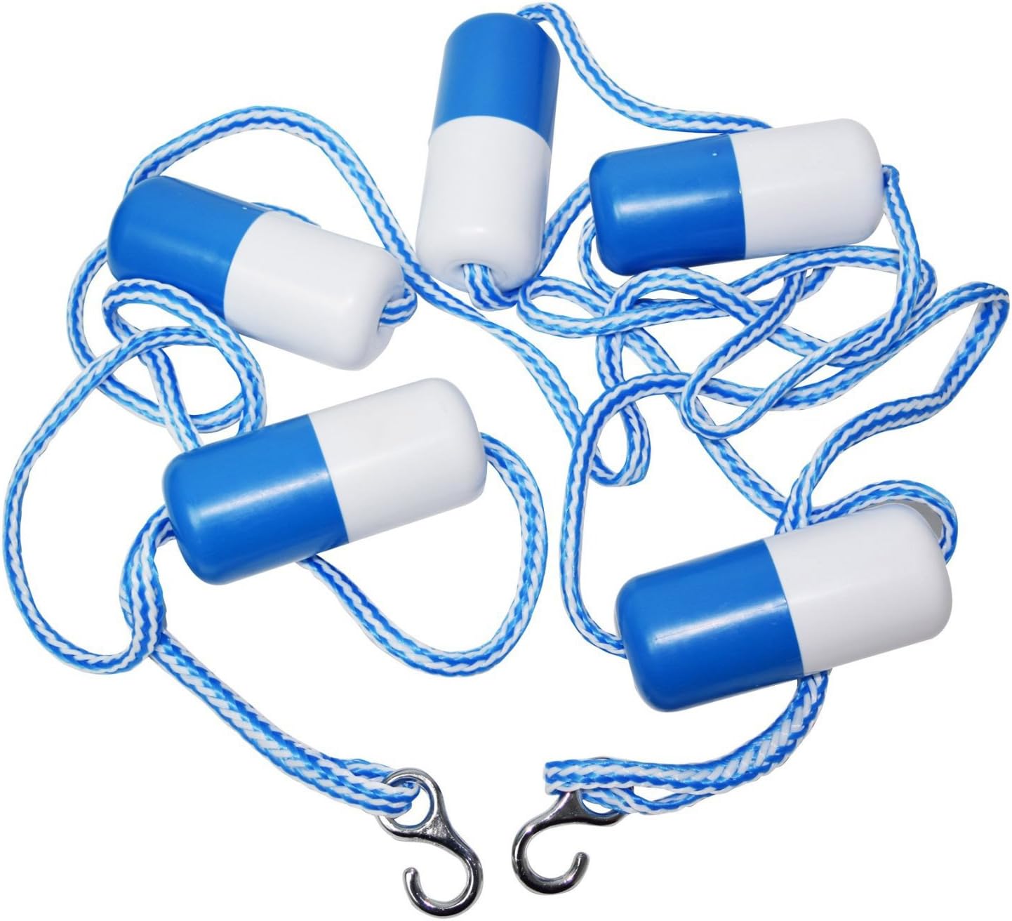 ATIE PoolSupplyTown 16' Swimming Pool Safety Divider Rope and Float Line with 2 Pre-Assembled Stainless Hooks (16 FT) : Garden & Outdoor