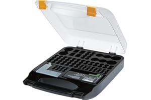 鶹 Basics Battery Organizer with Battery Tester and Handle Holds 110 Batteries, Wall Mountable