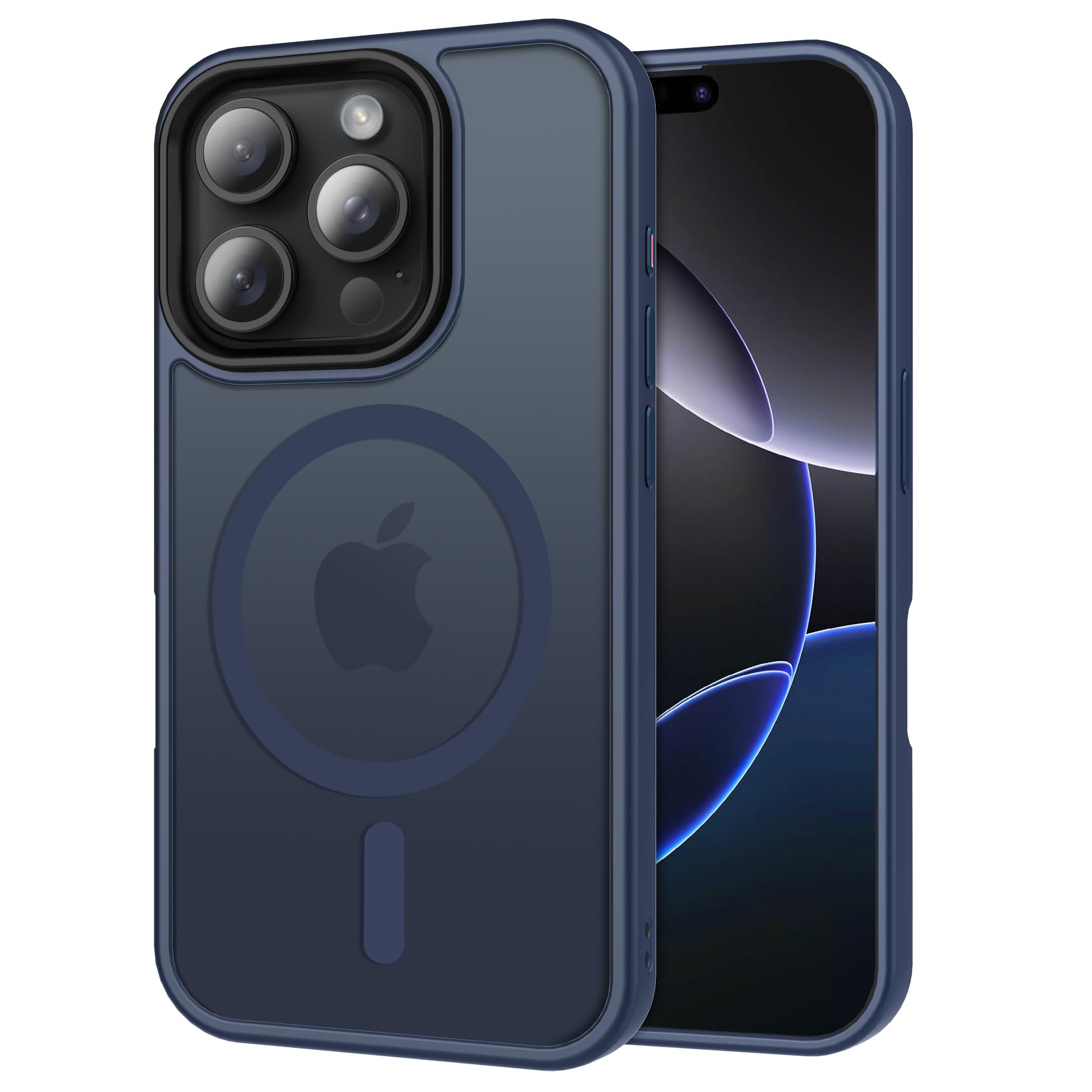 CACOE Magnetic Case for iPhone 16 Pro 6.3 inch, Compatible with MagSafe, Thin Slim Fit Anti-Fingerprint Shockproof Bumper TPU Protective Cover for Women Men Girls(Dark Blue)