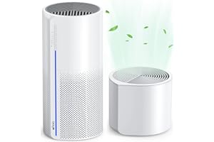 Afloia 2 IN 1 Air Purifier with Humidifier Combo, 3-Stage Filters for Home Allergies Pets Hair Smoker Odors, Evaporative Humidifier, Auto Shut Off, Quiet Air Cleaner with Seven Color Light,White
