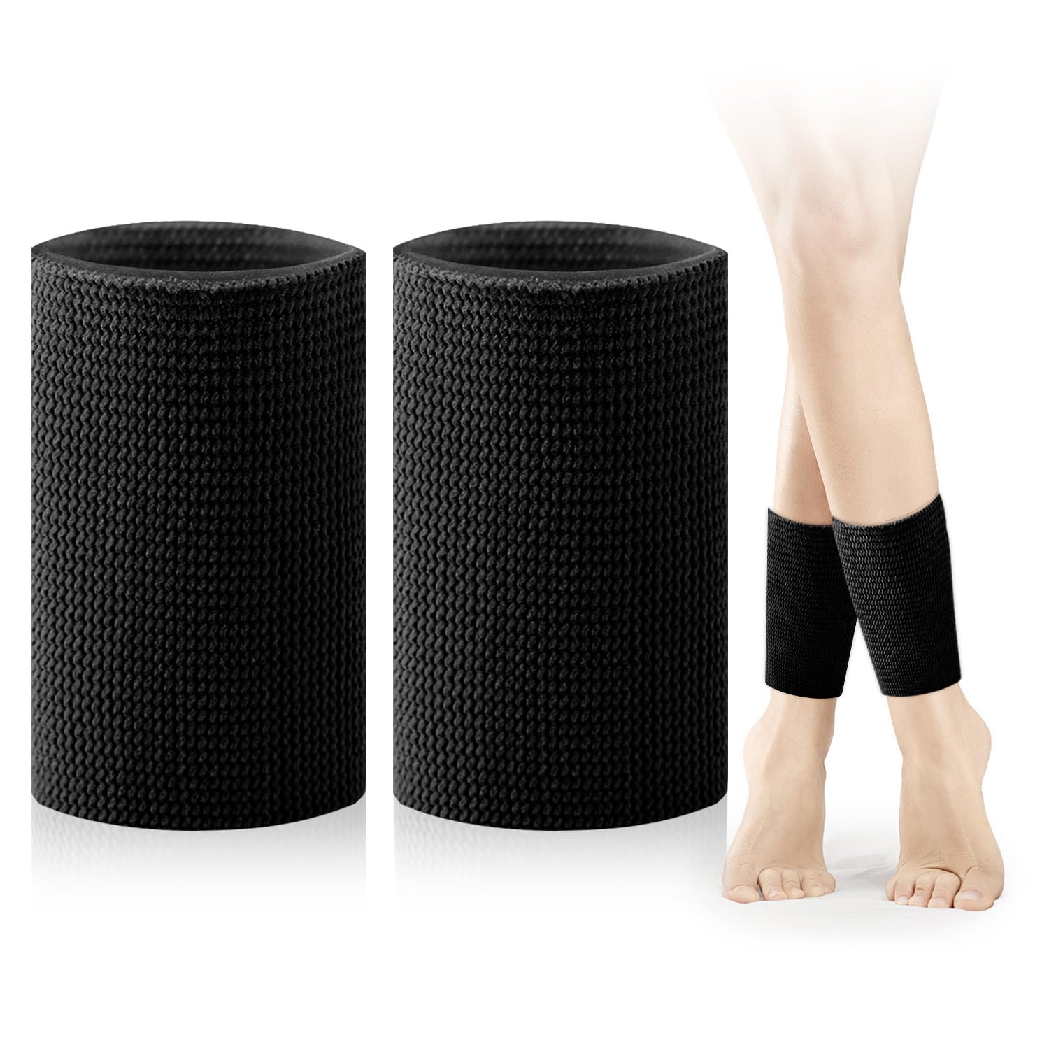 NQEUEPN 2pcs Ankle Sleeves, Padded Skate Socks Ankle Gel Pads Protector for Boots Moisturizing Skate Guards Cushion for Skating Riding Skates Splints Braces (Black)