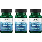 Swanson Astaxanthin & Zeaxanthin Eye Vision Brain Skin Health Antioxidant Support Supplement (Astaxanthin 4 mg & OmniXan Zeaxanthin 4 mg) 60 Softgels Sgels (3 Pack)