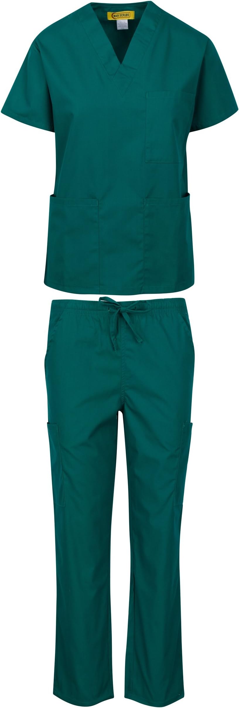 MAR SCRUBS Medical Uniform Women and Man Medical Scrubs Sets Top and Pants Green-XXS