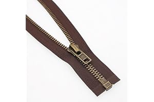 Leekayer #8 12 Inch Antique Brass Zippers for Jackets Sewing Coats Crafts Brown Separating Jacket Zipper 30.48 cm Metal Zippe