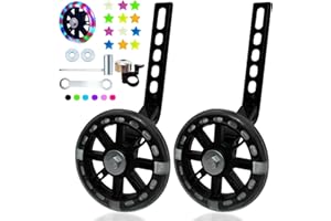 DDJKCZ Training Wheels Flash Mute Wheel Bicycle Compatible for Bikes of 12 14 16 18 20 Inch