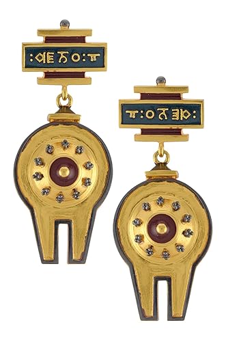 Amrapali Shiva Enamelled Mantra Shivling Drop Earrings for Women (SHV-ER-020)