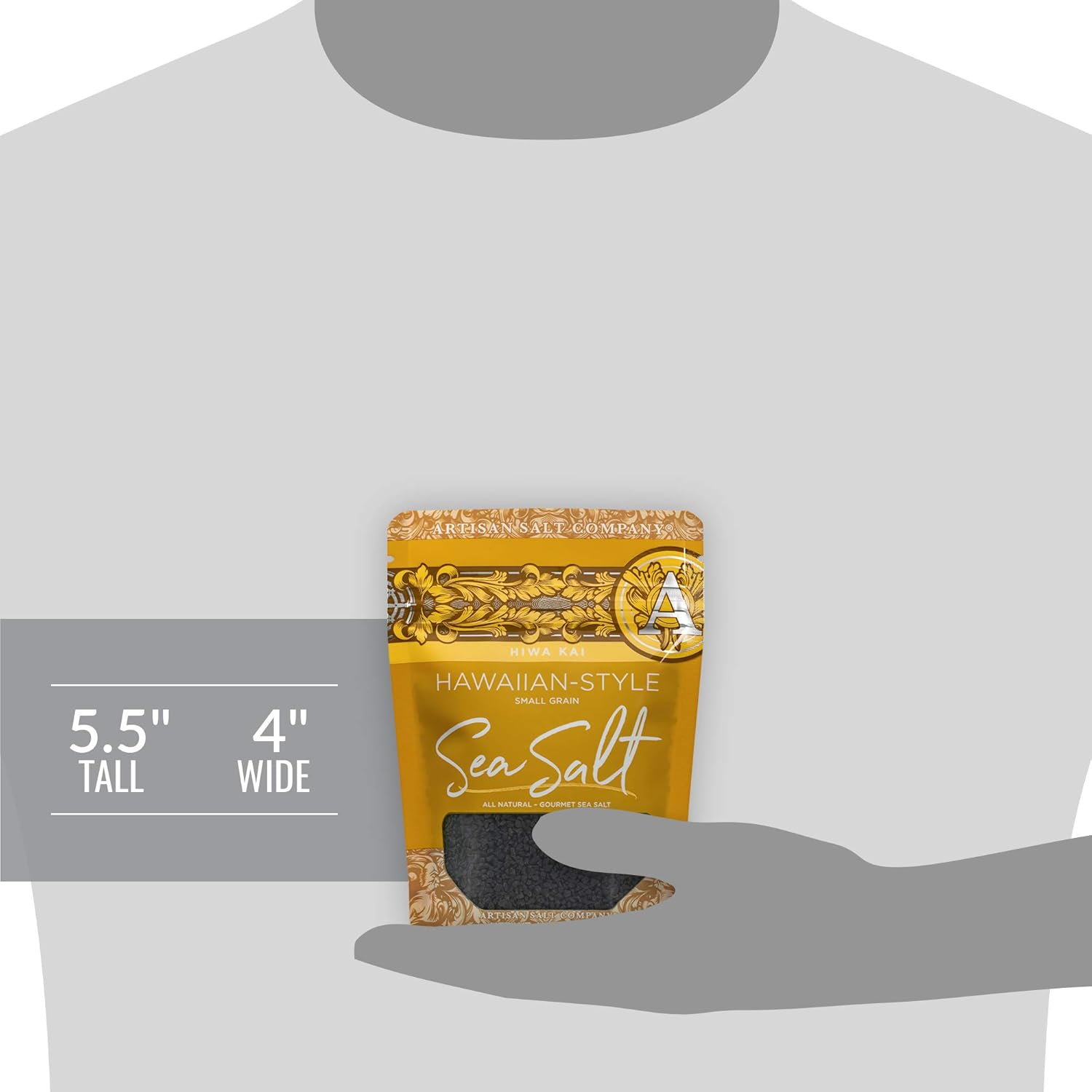 SaltWorks Hiwa Kai Black Hawaiian-style Sea Salt, Small Grain, Artisan Zip-Top Pouch, 4 Ounce : Grocery & Gourmet Food