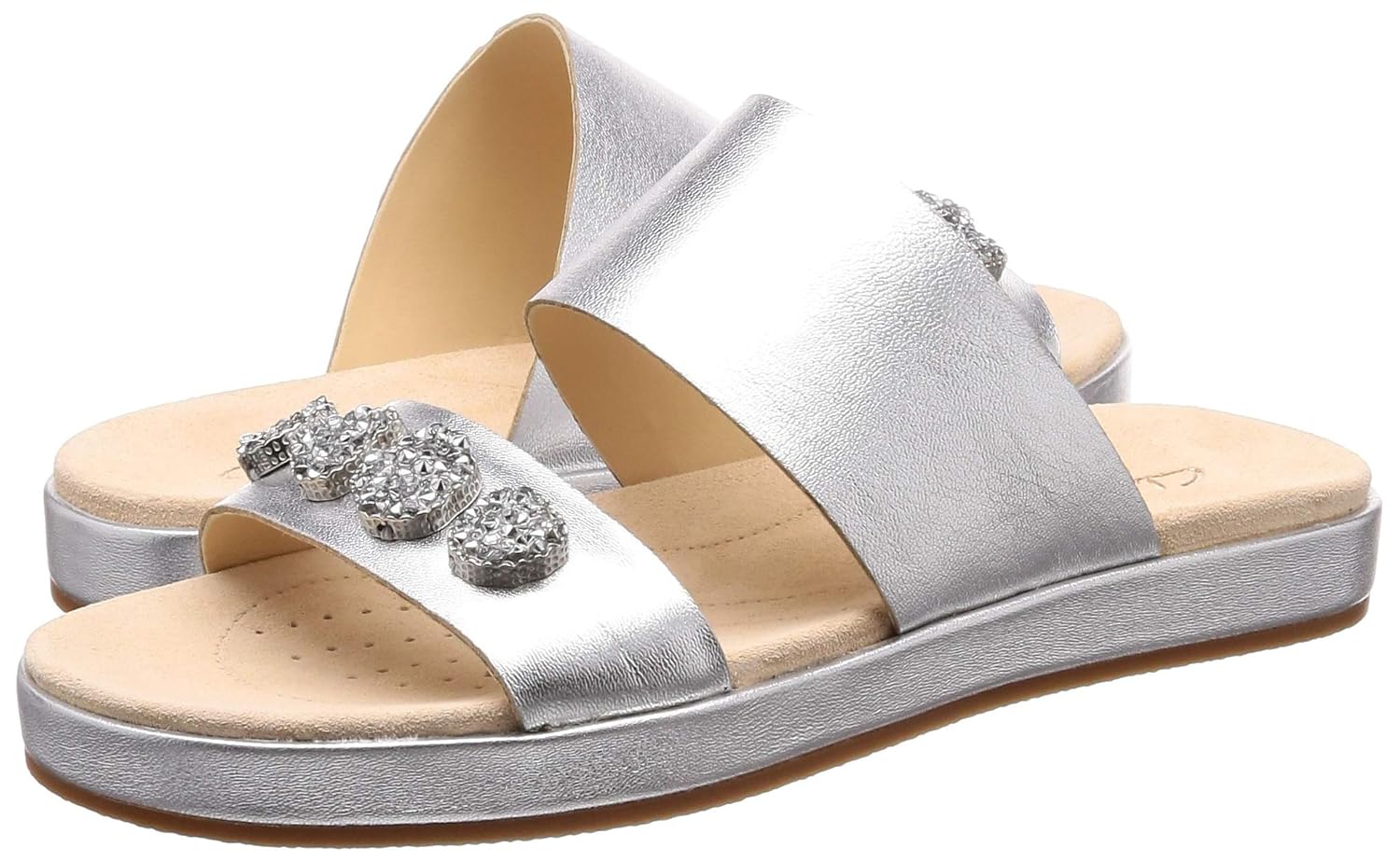 silver clarks sandals