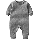 Jomixa Unisex Baby Onesie, Long Sleeve 100% Cotton Baby Clothes, Baby Footless Jumpsuit