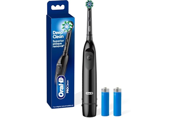 Oral B Pro Clean Battery Toothbrush, Deep Clean - Black, 1 Toothbrush, 1 Brush Head, Built-in Timer and batteries included