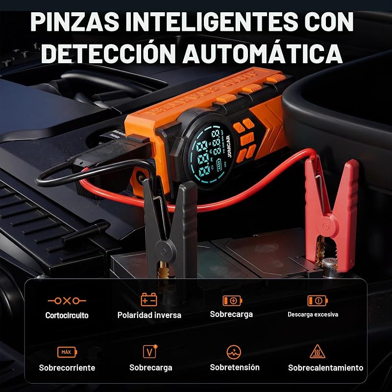 Arrancador de Baterias Coche Compresor -4 en 1 con Pantalla LCD — foto 7 de 8