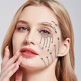 wuios 4 Sets Face Gems Body Jewels Rhinestone Stickers Festival Makeup view 5