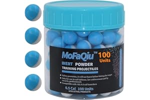MOFAQIU Inert Projectiles - 50 Cal Training Powder Ball, Training Projectile,Fracture Groove Design，Laser weldingwithout Leakage,Compatible with All .50 Cal Pepper Projectile、Paintball launchers(100 Count)