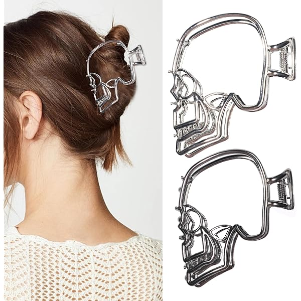 Xerling Haarnadeln Mit Totenkopf-Design – 2 Stück, Schwarz Mit Strass, Vintage-Look Für Halloween & Cosplay