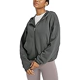 ODODOS Women's Modal Soft Full Zip Hoodie Gathered Hem Long Sleeve Casual Oufit Hooded Jacket with Pockets