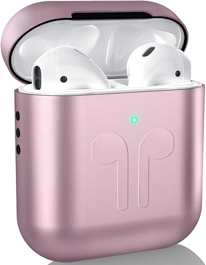 Amazon T98 Airpods2 カバー Apple Airpod用 ミニマル 金属 保護ケース 防塵 耐衝撃 Airpods ケース キズ防止 滑り止め アルミ製 エアーポッズ ケース ローズゴールド T98 イヤホン ヘッドホンケース