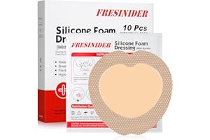 FRESINIDER 7"x7" (Pack of 10) Wound Silicone Sacral Foam Dressing Sacrum Foam Adhesive with Border - Waterproof Absorbent Breathable Bed Sore Pressure Pads