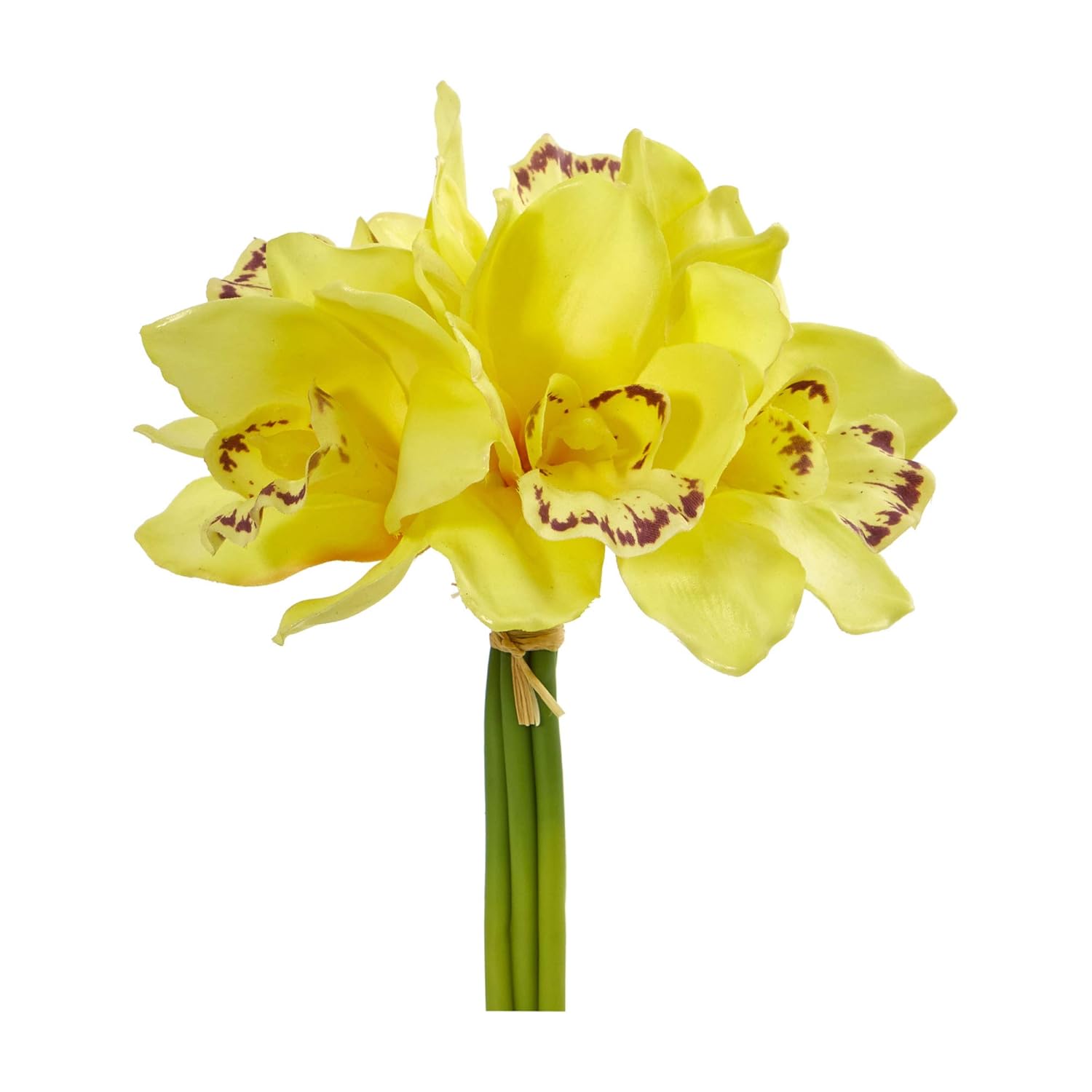 Silk Flowers Yellow Set of 6 Nearly Natural 2250S6YL 9” Cymbidium