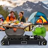 BARGAINS-GALORE Portable Double Gas Cooker Stove with 8 Butane Canisters view 2