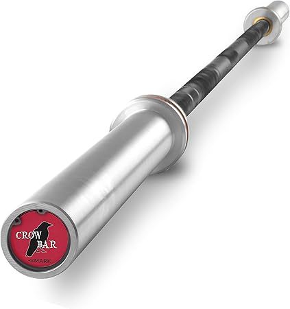 XMark CROWBAR Commercial 7' Olympic Bar Weightlifting Powerlifting Barbell, 1500 lb Wgt Capacity Straight Bar, Strength Training, Home Gym