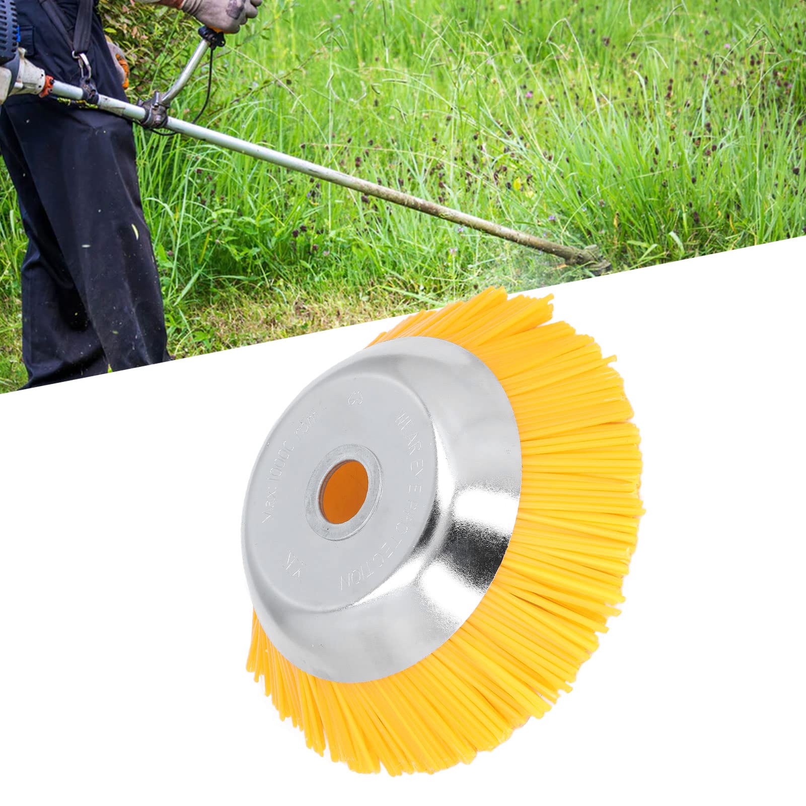 Fyearfly Brush Cutter Trimmer Head, 25mm Brush Blade Lawn Mower Weeding Tray, Universal Hardness Nylon Manganese Steel Wire Trimmer Head for Garden Lawn Mower