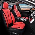 Coverado Car Seat Cover, Car Seat Covers Front Seat, Red Seat Covers Front Seats, Nappa Leather Waterproof Car Seat Cover, Car Seat Cushion, Car Seat Protector Universal Fit Most Cars